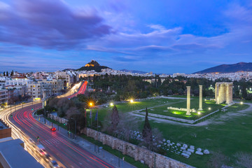 Aerial city view in Athens, Greece