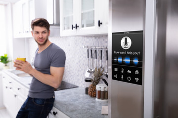 Man Looking At Oven - Powered by Adobe