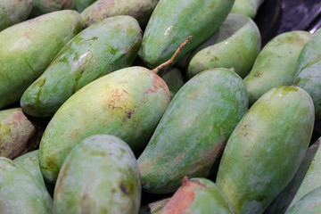 green mango background, Fruits in the market.
