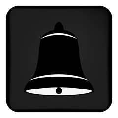 Vector image of a flat black bell bell on an isolated white background