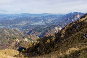 View from mountain Golica in Karavanke, Slovenia