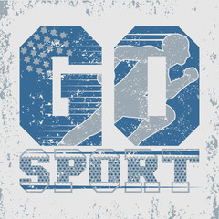 t-shirt GO sports, sports emblem, leisure