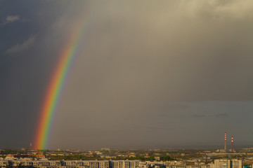 Naklejka na ściany i meble Colorful rainbow over the city