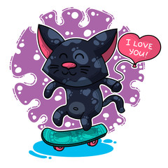 Vector illustration about Cat in love