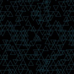 Blue triangles on a black background. Polygonal style. Origami Mosaic - Vektorgrafik