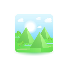 Landscape with mountains. Vector