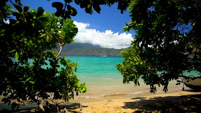 Polynesian paradise Tahuata deserted ocean beach Marquesas Pacific