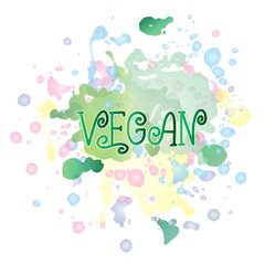 Handwritten lettering illustration of a phrase proud to be vegan