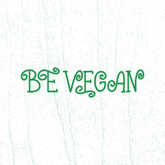 Handwritten lettering illustration of a phrase proud to be vegan