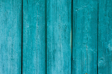 Turquoise painted wooden planks