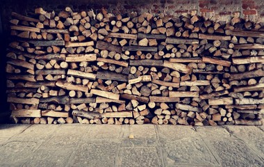 piles of fire wood
