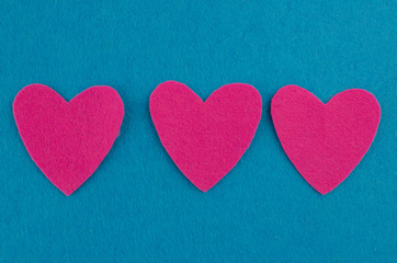 Obraz premium Hand made textile red heart. Isolated on white background