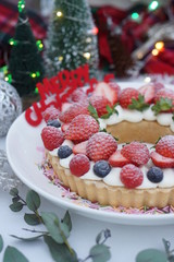 クリスマス～ベリーのリースタルト