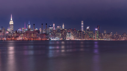 Fototapeta na wymiar Midtown Manhattan Night Panoramic 