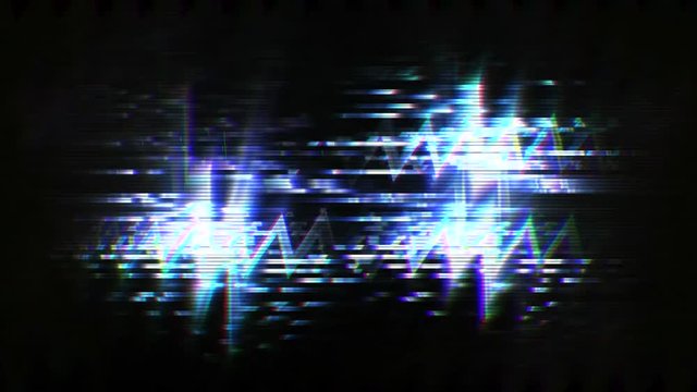 Retro VHS razor sharp waves with hipster glitch efx backdrop