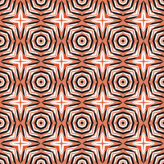 Fototapeta na wymiar Traditional tile ornament in ethnic style, coral color. 
