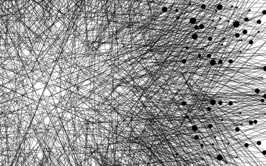 
Logo of artificial intelligence on a white background. Dark black and white lines and dots.