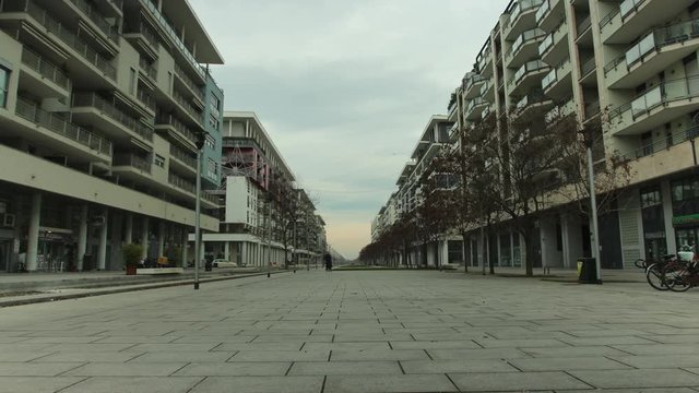 milan time lapse at sunrise - santa giulia district