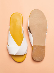 female and woman leather sandals