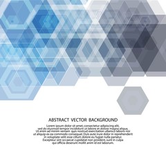 Vector abstract geometric background.Brochure design template.Forms a blue hexagon. eps 10