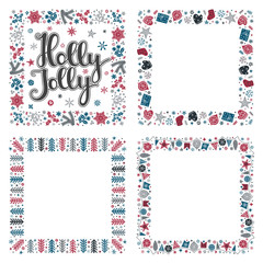 Set of Xmas greeting frames