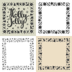 Set of Xmas greeting frames
