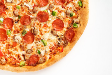 Pepperoni pizza on plate