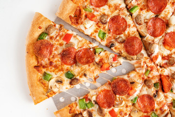 Pepperoni pizza on plate