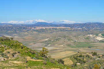 View from Mazzarino of a Beautiful Sicilian Scenery, Caltanissetta, Italy, Europe