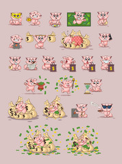 Set kit collection Illustrations isolated economy