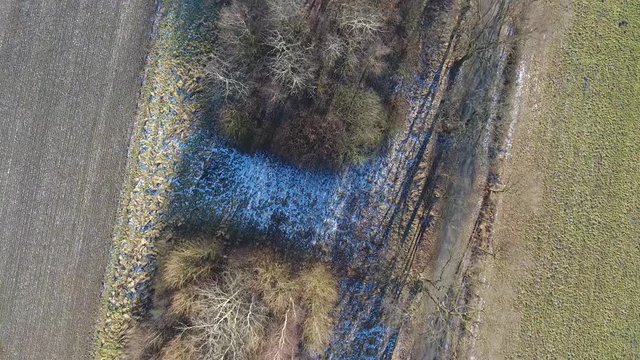Wald im Winter aus der Luft, Deutschland