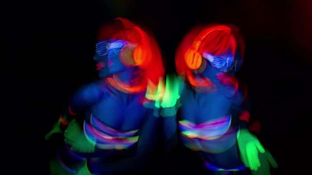 ultra violet disco glow gogo dancer female raver