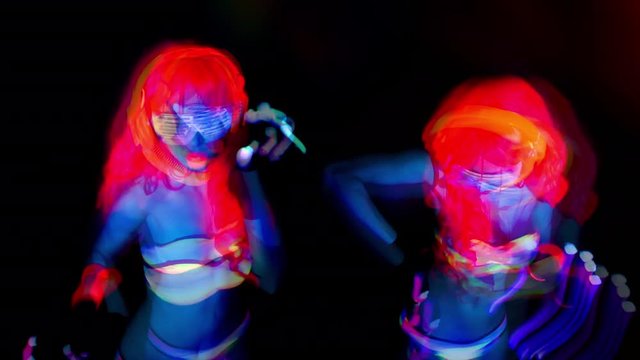 ultra violet disco glow gogo dancer female raver