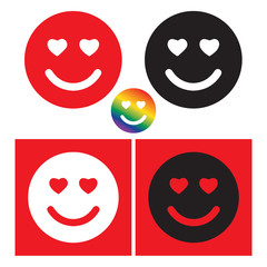 Fototapeta premium Symbol-Happy Faces with Heart Eyes