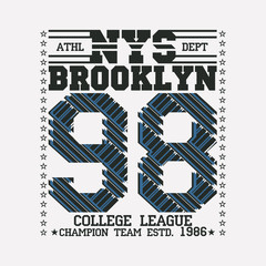 Fototapeta na wymiar New York typography, t-shirt Brooklyn, design graphic
