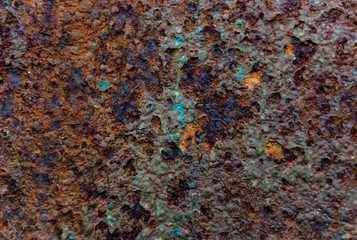 Rusty iron texture shot close-up as background