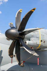 Naklejka na ściany i meble Mondern transport airplane turboprop propellor engine