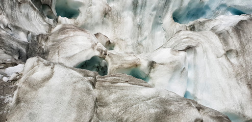 Franz Josef Glacier crampons hike through the blue glacier ice - New Zealand, South Island, NZ