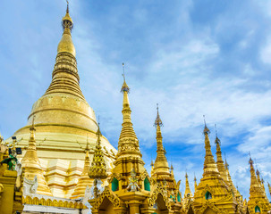 Shwedagon Paya pagoda Myanmer famous sacred place and tourist attraction landmark.Yangon © travelview