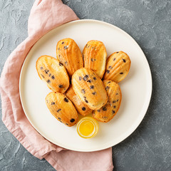 Madeleine - homemade traditional French small cookie .