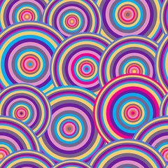 Fototapeta na wymiar Colorful concentric circle seamless pattern