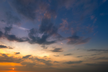 Sunset Sky Background on the beach in summer