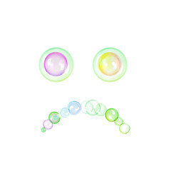 Abstract colorful background with bubble sad face pattern
