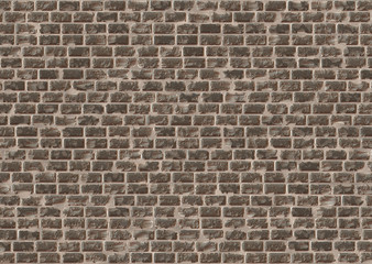 damaged old brick wall 3d illustration