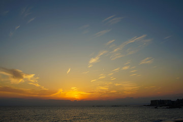 Obraz na płótnie Canvas 海の夕日