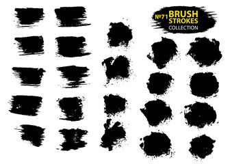 Dirty artistic design elements isolated on white background. Black ink vector brush strokes