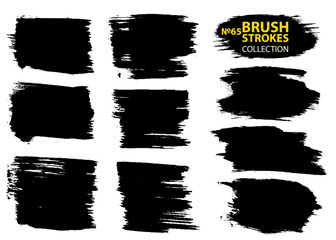 Dirty artistic design elements isolated on white background. Black ink vector brush strokes