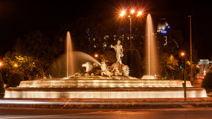 Fountain and Statue of Neptune in Madrid, Spain