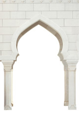 Architectural white arch on a white background. White mosque.