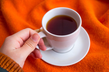 Cup of coffee or tea for breakfast